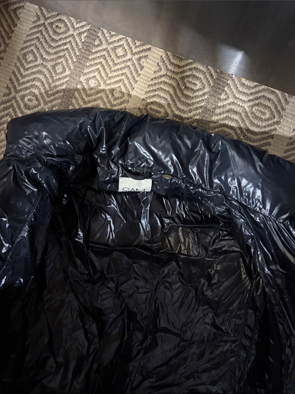 SAM. Shiny Black Puffer Jacket with High Collar size small - Picture 11 of 13